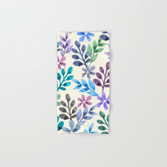Watercolor Floral Pattern Hand & Bath Towel