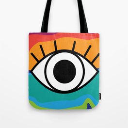 Bright Rainbow Eye Design Tote Bag