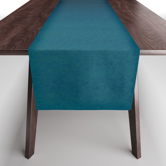 Navy blue teal hand painted watercolor paint ombre Table Runner