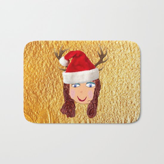 Gold Christmas | Kids Painting | Christmas Spirit Bath Mat