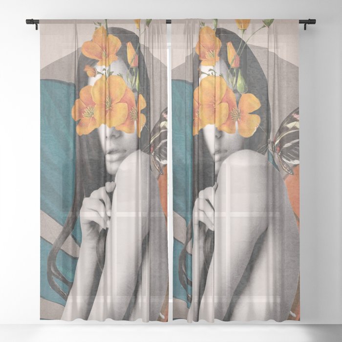 Tropical Girl 5 Sheer Curtain