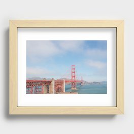 Golden gate bridge | United States travel photography | Bright and pastel colored photo print |  Recessed Framed Print