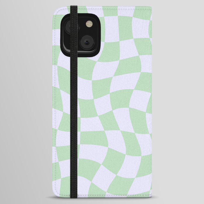 acid checked_ivory + mint iPhone Wallet Case