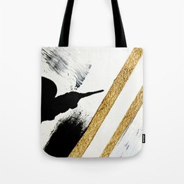 Armor [8]: a minimal abstract piece in black white and gold by Alyssa Hamilton Art Tote Bag