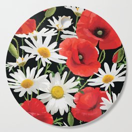 Wild Poppies And Daisies Cutting Board