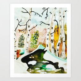 Snowshoe Trail Art Print