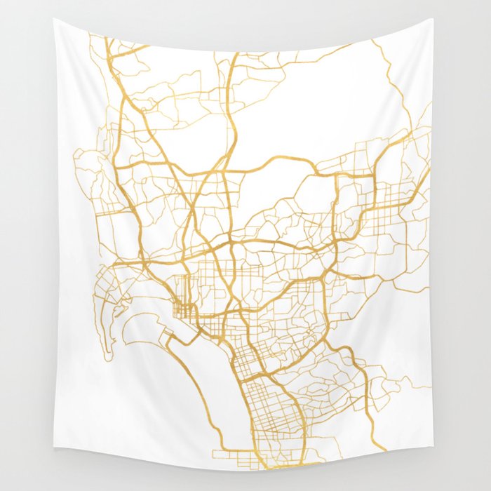 SAN DIEGO CALIFORNIA CITY STREET MAP ART Wall Tapestry by deificus Art  Society6