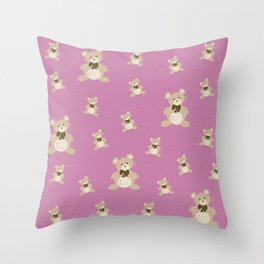 Teddy Bears - Pink Throw Pillow