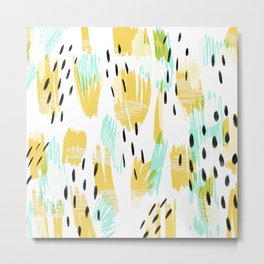Adelynn - bold abstract - chartreuse green and soft mint Metal Print | Digital, Abstract 