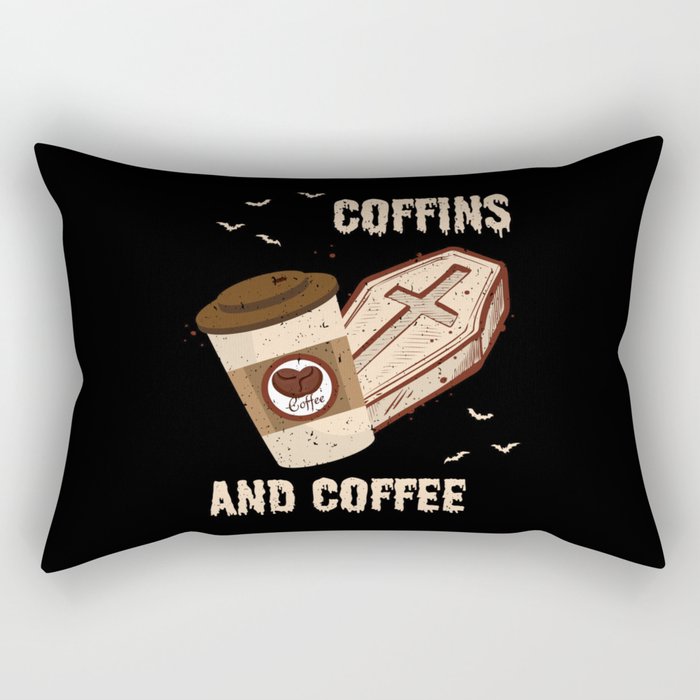 Coffins And Coffee Coffin Halloween Rectangular Pillow