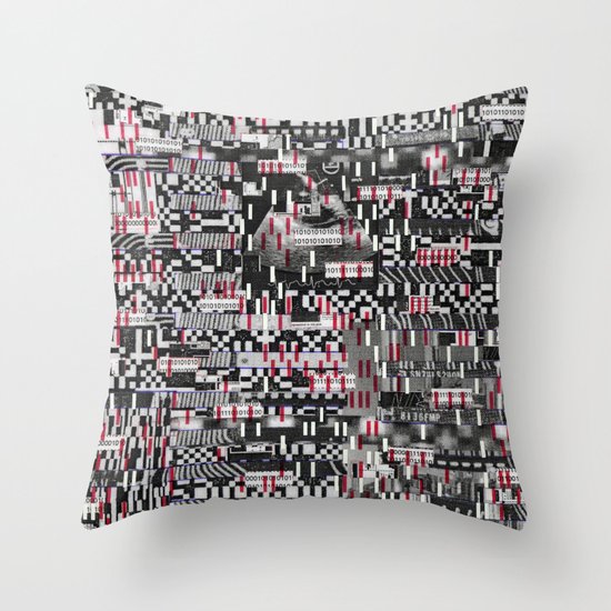 Comfortable Ambiguity (P/D3 Glitch Collage Studies) Throw Pillow