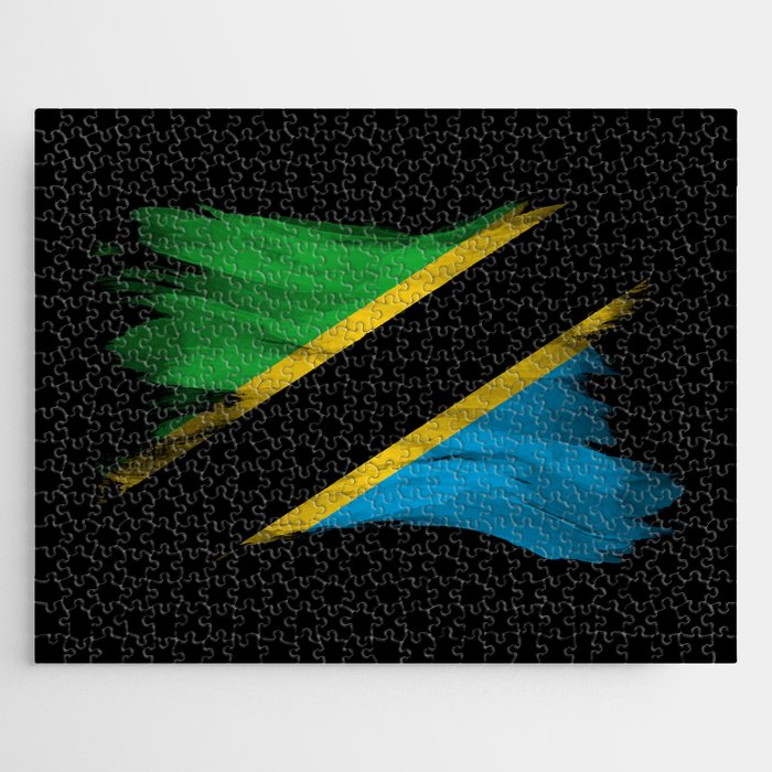 Tanzania flag brush stroke, national flag Jigsaw Puzzle