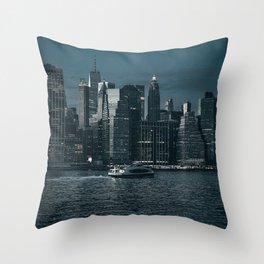 New York City Manhattan skyline after sunset Throw Pillow