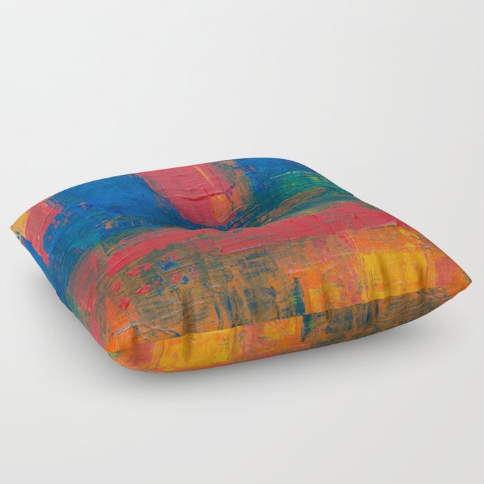 The City Abstract Painting Floor Pillow