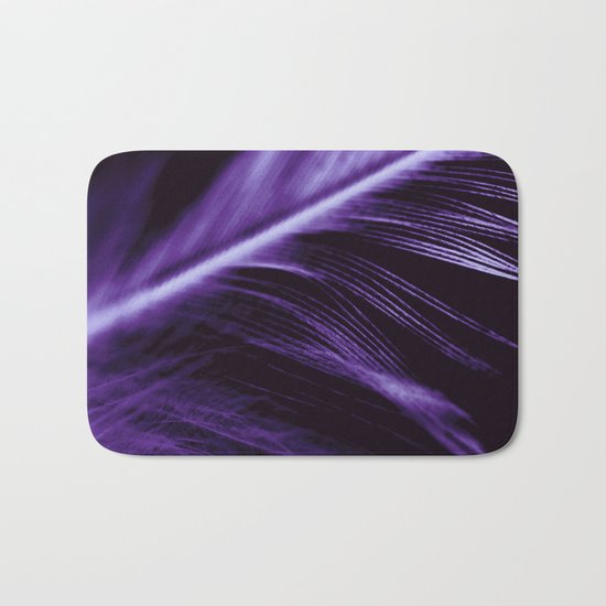 Purple Feather close up Bath Mat