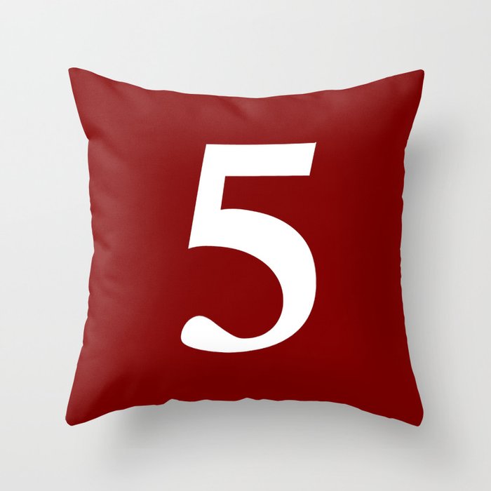 5 (WHITE & BROWNISH NUMBERS) Throw Pillow