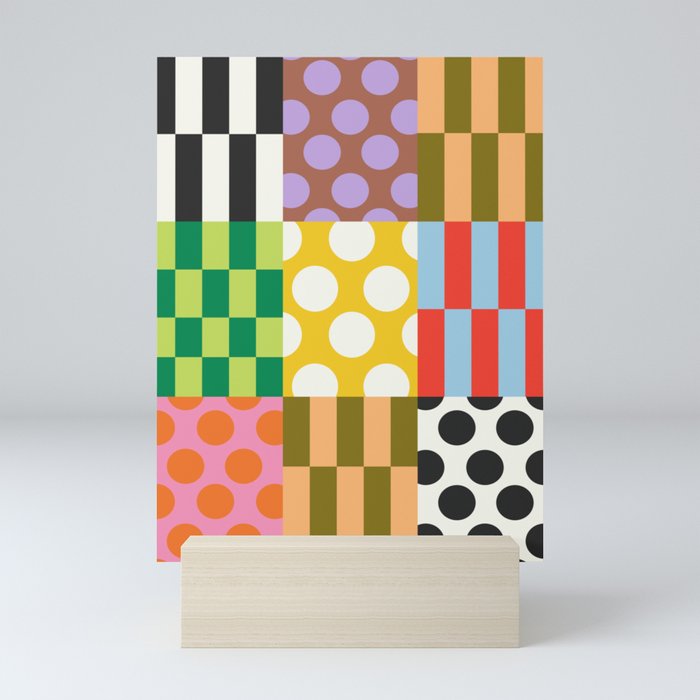 Colorful Checked Patterns Mini Art Print