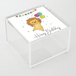 Lion Wishes Happy Birthday To You Lions Acrylic Box