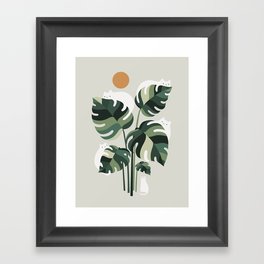 Cat and Plant 11 Framed Art Print