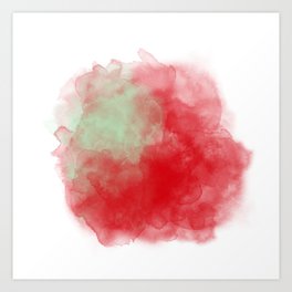 14   Red Pink Abstract Watercolor 210922 Digital Minimal Art Ink Fluid Liquid  Art Print