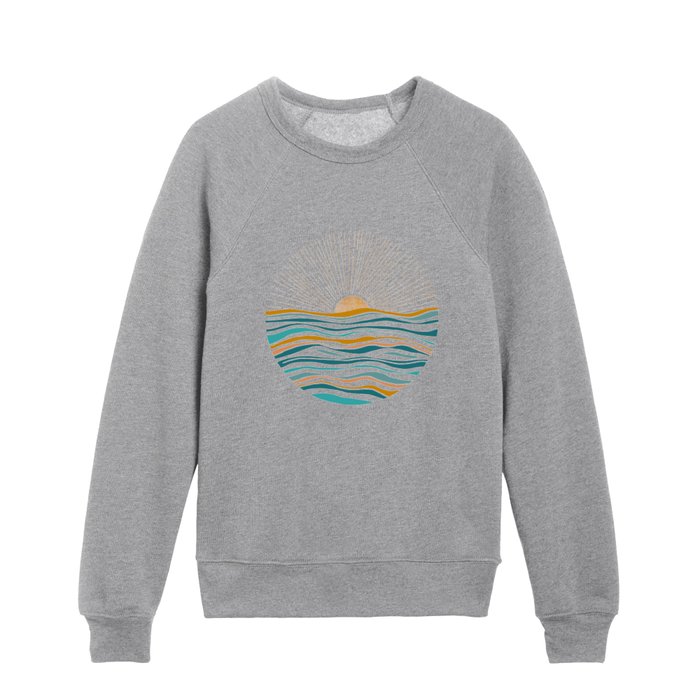 The Sun and The Sea - Gold and Teal Kids Crewneck