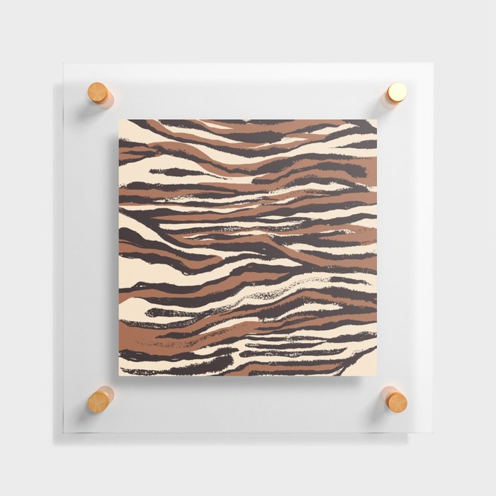 Bohemian Tan Animal Print Stripes of a Wild Cat Floating Acrylic Print