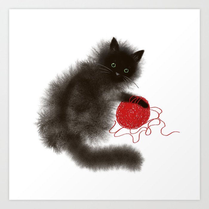 Mischievous cat Art Print