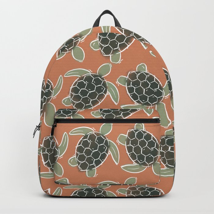 Sea Turtle . Terra Cotta Backpack