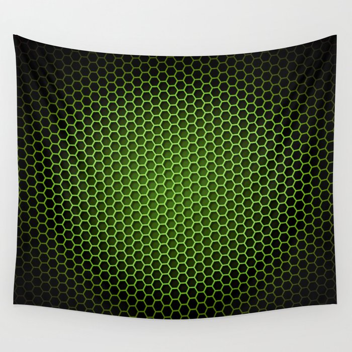 Green Honeycomb Wall Tapestry