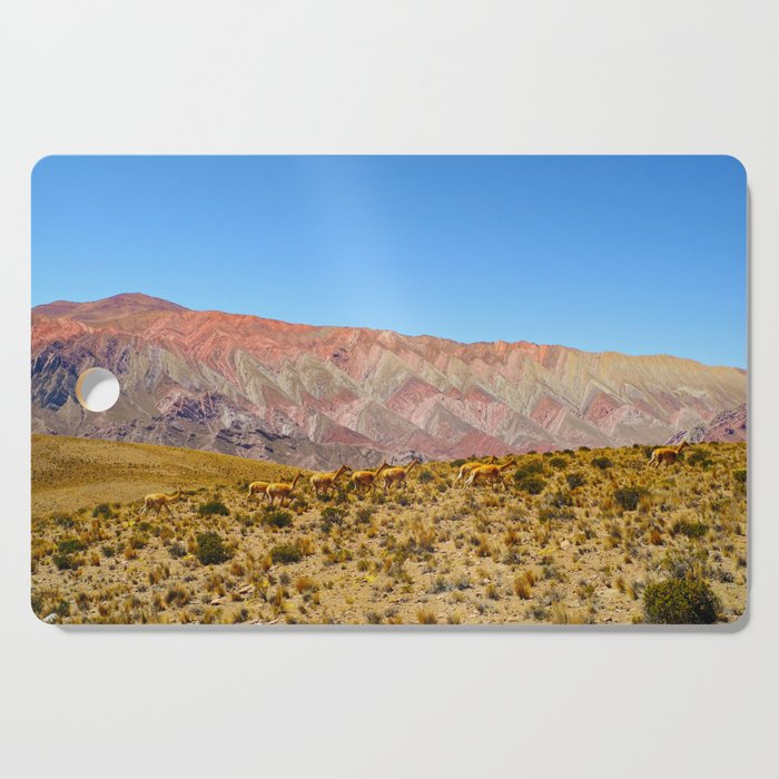 The Range of Mountains called Hornocal or 14 Colors Mountain in Jujuy Region of Argentina Cutting Board