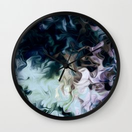 Desaturated Blue Tone Smokey Cloud Wall Clock