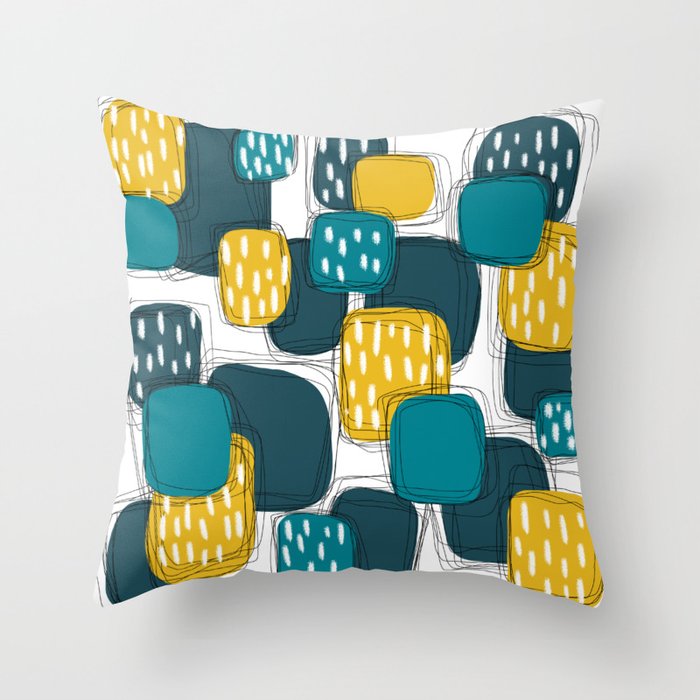 Fun and colorful geometric pattern Throw Pillow