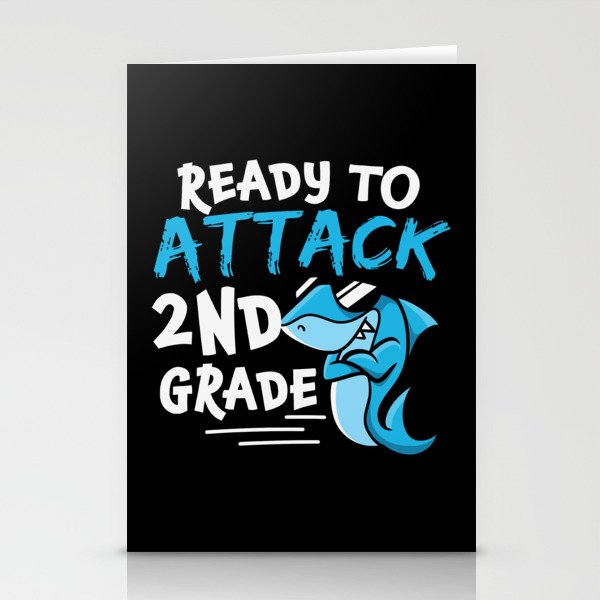 Ready To Attack 2nd Grade Shark Stationery Cards