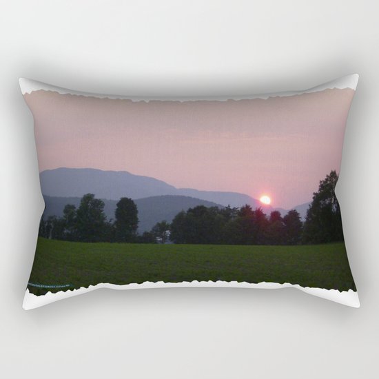 Vermont Sunset over Green Mountains of Vermont Rectangular Pillow