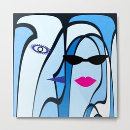Mr and Mrs Metal Print | Lipstick, Missus, Blue, Female, Male, Pair, Mister, Pink, Woman, Surreal 