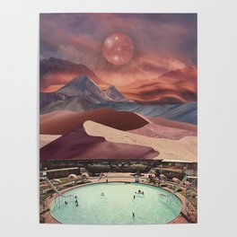Pool in the magical desert Poster