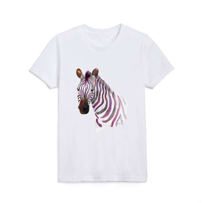 pink watercolor zebra Kids T Shirt