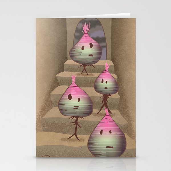 turnips descending a staircase Stationery Cards