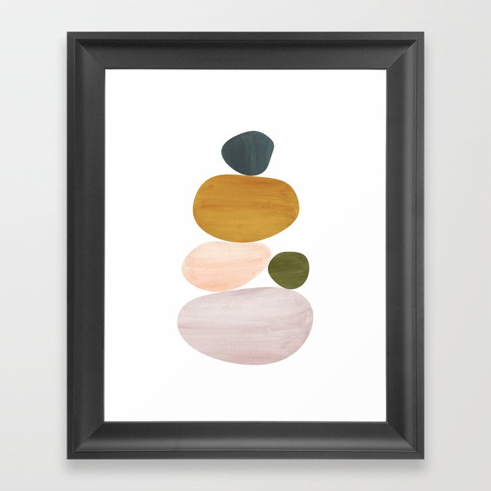 Abstract balancing stones Framed Art Print