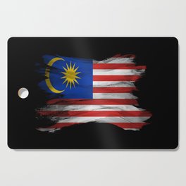 Malaysia flag brush stroke, national flag Cutting Board