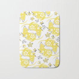 Year of the Rats yellow on white Bath Mat
