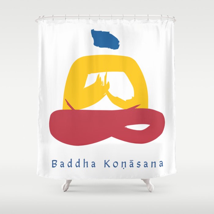 Baddha Konasana (Throne Pose) Yoga Pose Illustration - Series 1 Shower Curtain