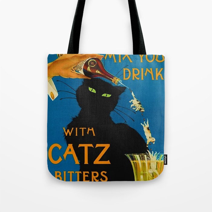 Mix Your Drinks with Catz (Cats) Bitters Aperitif Liquor Vintage Advertising Poster Tote Bag