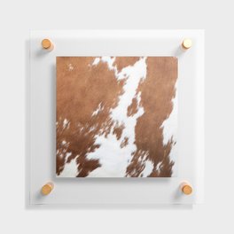 Cowhide, Cow Skin Print Pattern Modern Cowhide Faux Leather Floating Acrylic Print