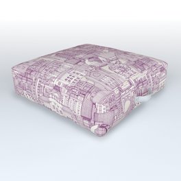 Raleigh NC toile purple Outdoor Floor Cushion