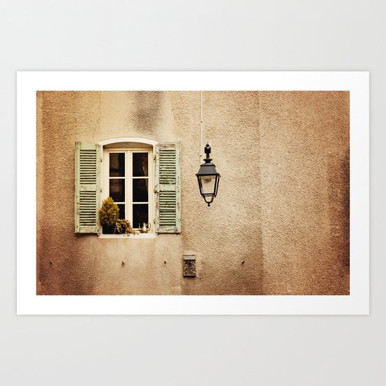 Window with Shutters and Teapot Art Print