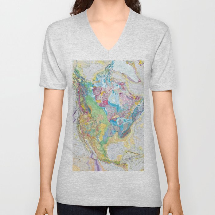 USGS Geological Map of North America V Neck T Shirt