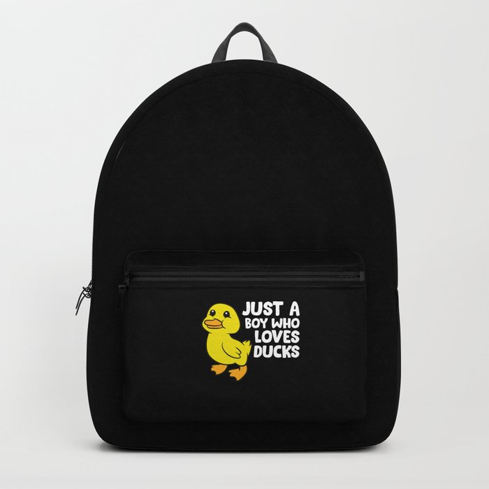 Just a Boy Who Loves Ducks Funny Duck Backpack