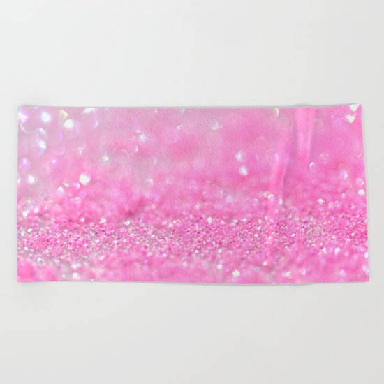Sparkling Baby Girl Pink Glitter Effect - on #Society6 Beach Towel