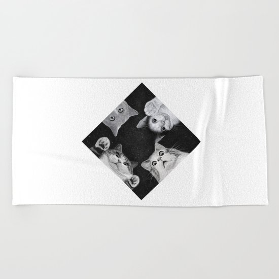 When you are kitten in the box Beach Towel